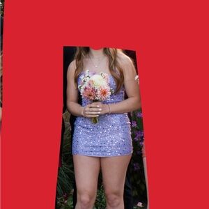 Sequin Lavender Mini Dress